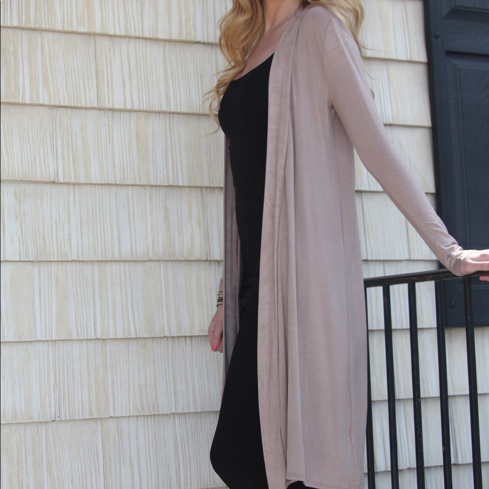 Long Taupe/Mocha Cardigan - Picture 1 of 2